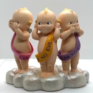 VTG 1999 Jesco Rose O'Neill Ceramic Kewpie Dolls, Angelic Trio, 3 Wise Kewpies